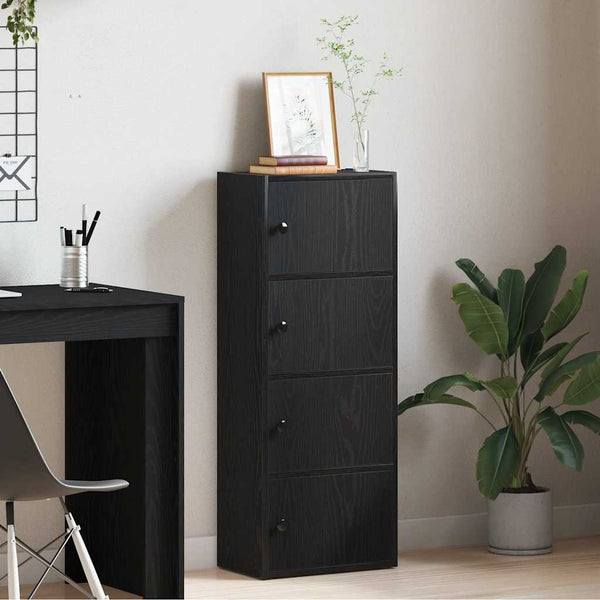 Bücherregal Schwarz Eichen-Optik 102 cm