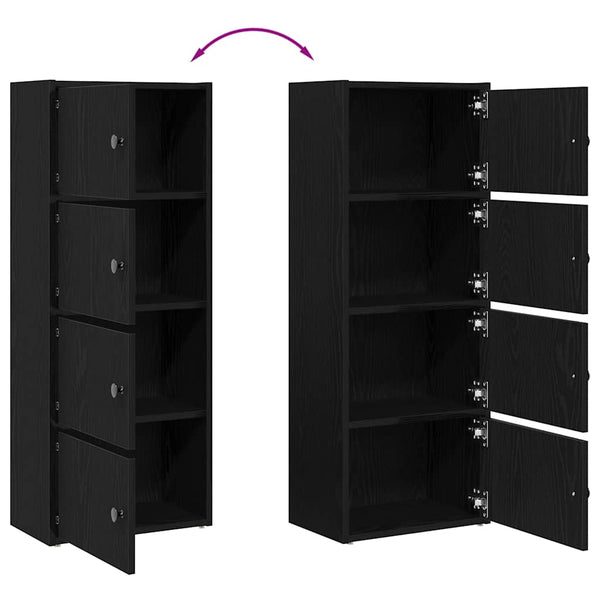 Bücherregal Schwarz Eichen-Optik 102 cm
