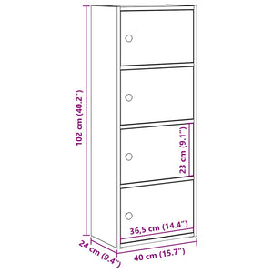 Bücherregal Schwarz Eichen-Optik 102 cm