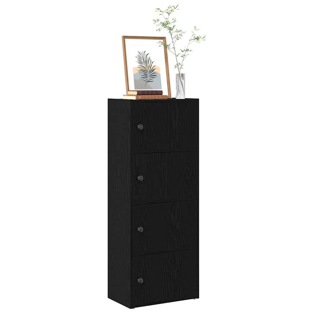 Bücherregal Schwarz Eichen-Optik 102 cm