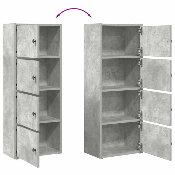 Betongraues Bücherregal, 40x24x102 cm
