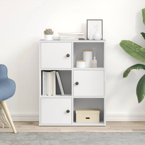 Weißes Bücherregal, 60 cm breit