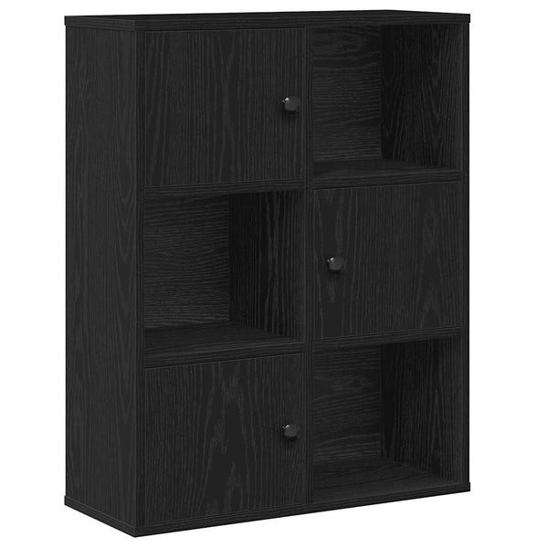Bücherregal Schwarz Eichen-Optik