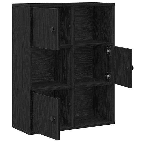 Bücherregal Schwarz Eichen-Optik