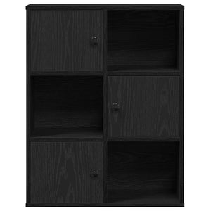 Bücherregal Schwarz Eichen-Optik