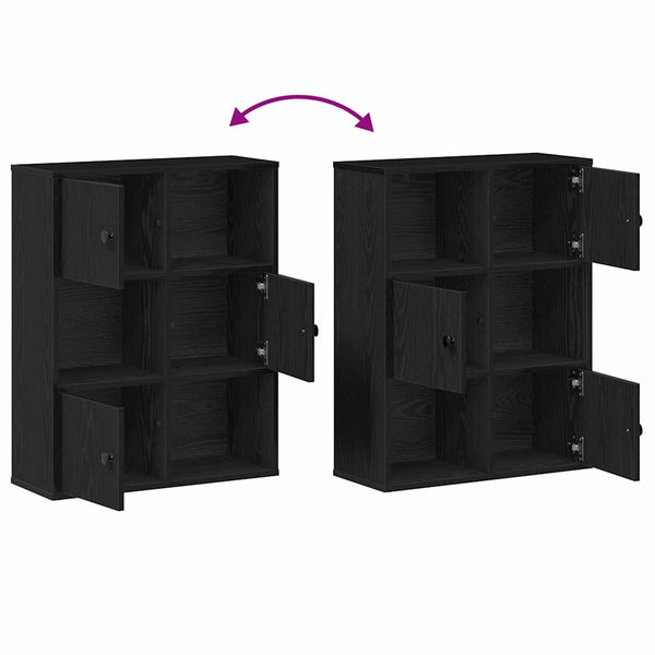 Bücherregal Schwarz Eichen-Optik