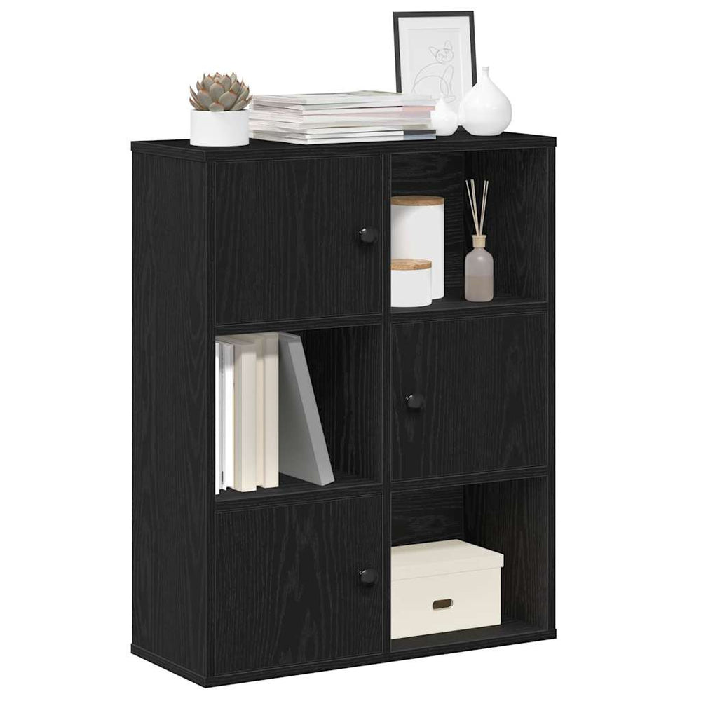 Bücherregal Schwarz Eichen-Optik