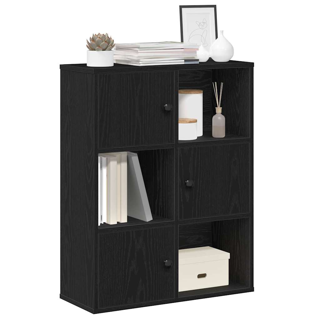 Bücherregal Schwarz Eichen-Optik