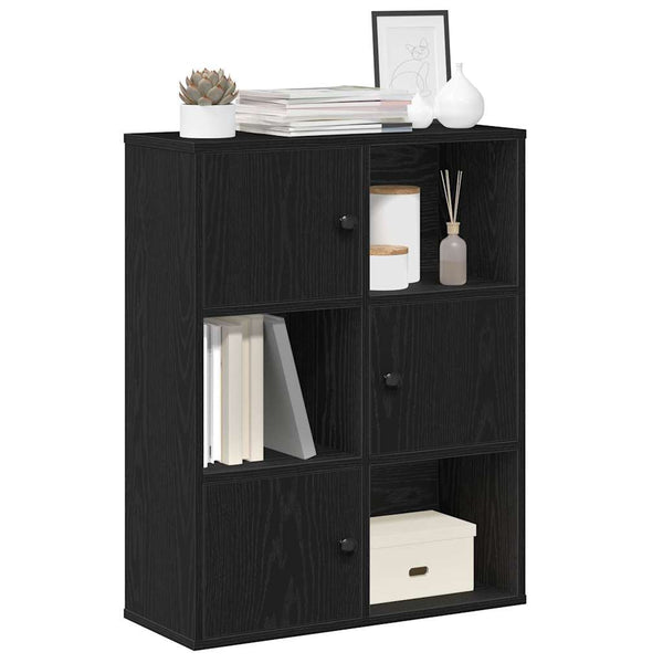 Bücherregal Schwarz Eichen-Optik