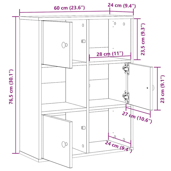 Bücherregal Räuchereiche 60 cm