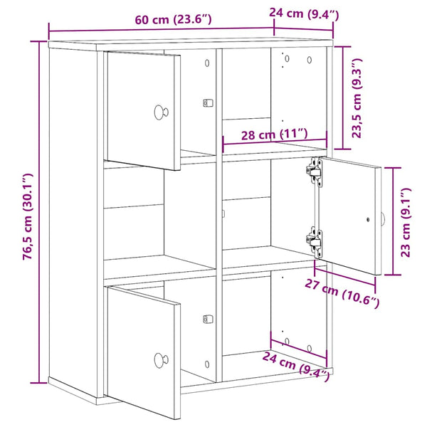 Bücherregal Braun Eichenoptik 60 cm