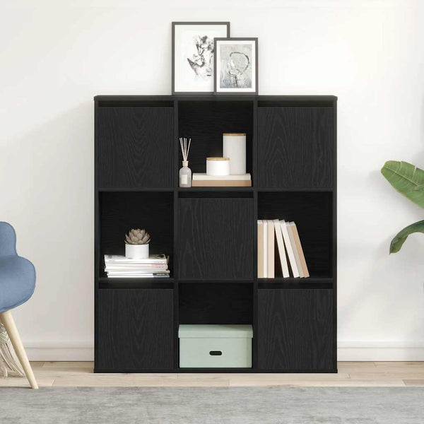 Bücherregal Schwarz Eiche 89x24x101,5 cm