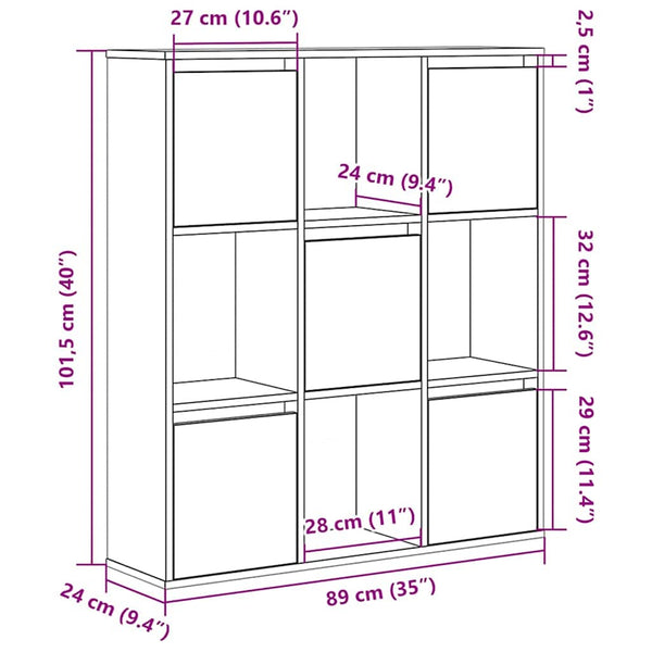 vidaXL Bibliothèque Chêne Sonoma 89x24x101,5 cm Bois d'ingénierie