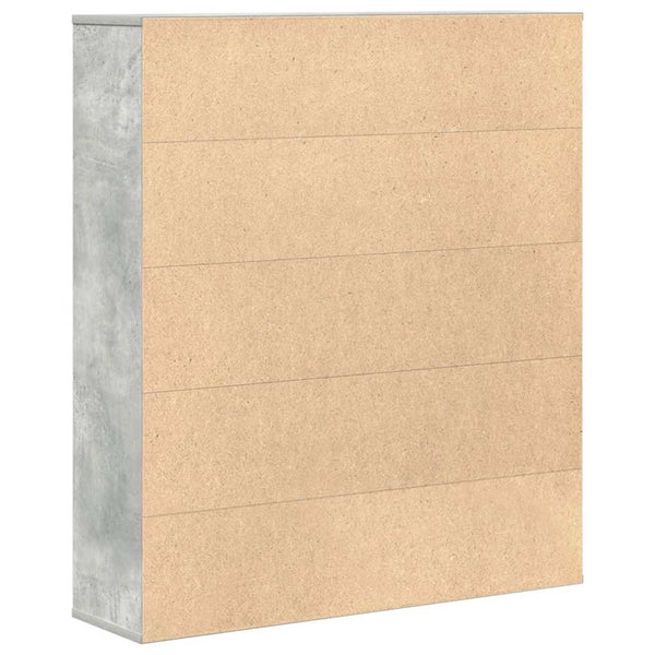 Betongraues Bücherregal, 89 cm breit