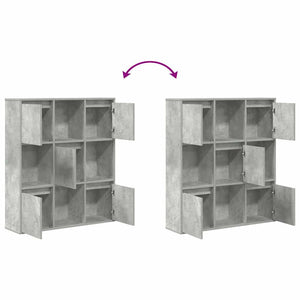 Betongraues Bücherregal, 89 cm breit