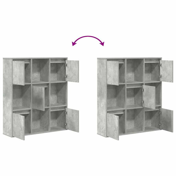 Betongraues Bücherregal, 89 cm breit
