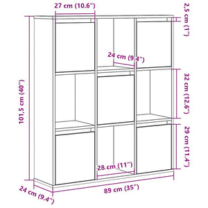 Betongraues Bücherregal, 89 cm breit
