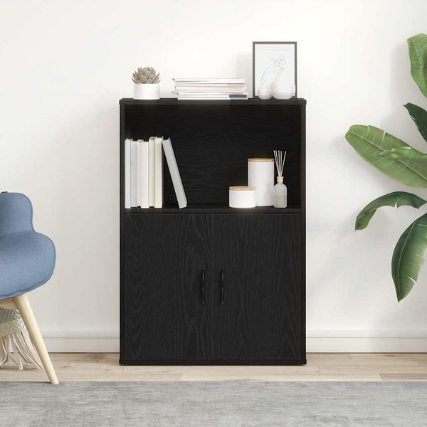 Bücherregal Schwarz Eichenoptik 60x85 cm