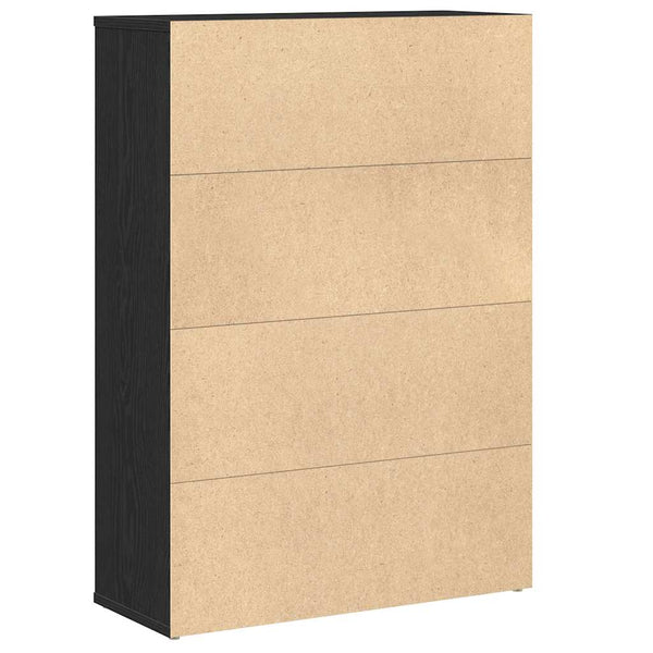 Bücherregal Schwarz Eichenoptik 60x85 cm
