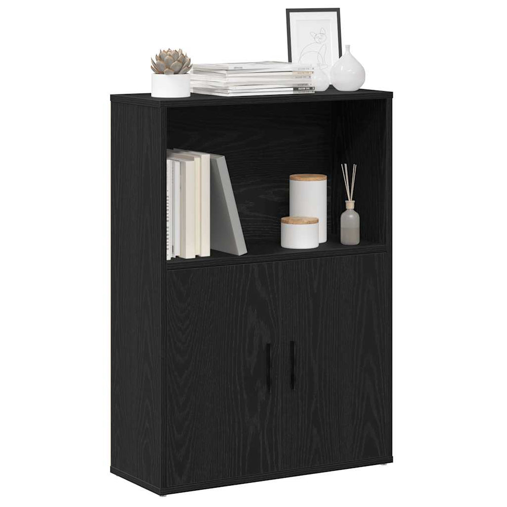 Bücherregal Schwarz Eichenoptik 60x85 cm