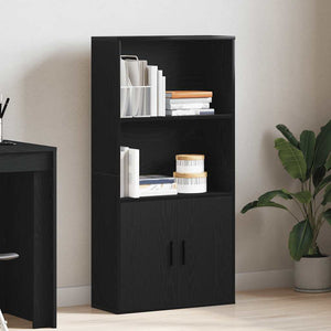 Bücherregal Schwarz Eichen-Optik 60x120 cm