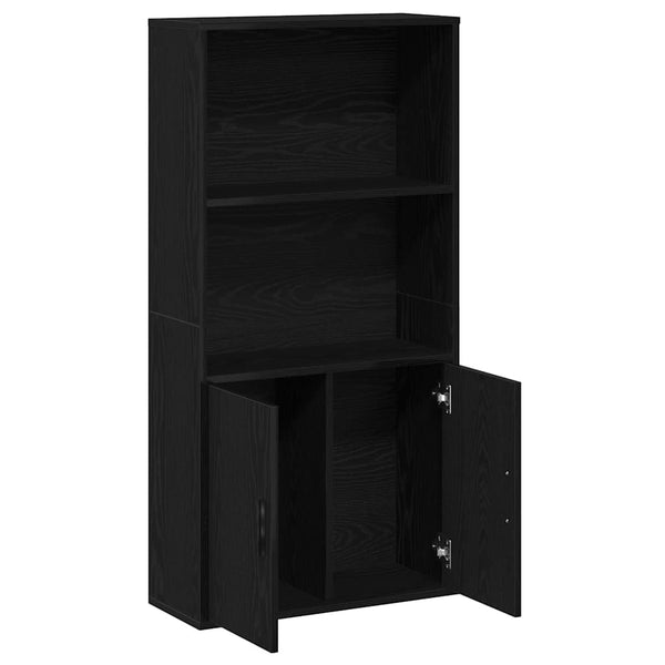 Bücherregal Schwarz Eichen-Optik 60x120 cm