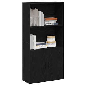 Bücherregal Schwarz Eichen-Optik 60x120 cm