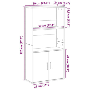 vidaXL Bibliothèque gris béton 60x24x120 cm en bois d'ingénierie