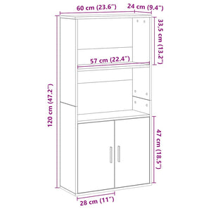 Bücherregal Braun Eichenoptik 60x120 cm