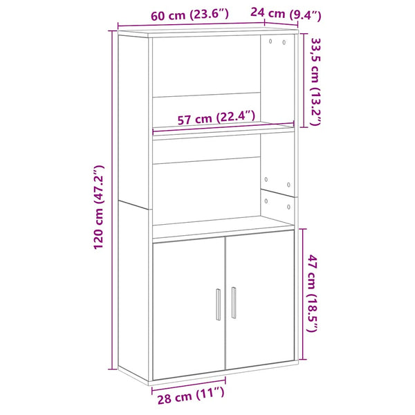 Bücherregal Artisan Eiche 60x120 cm