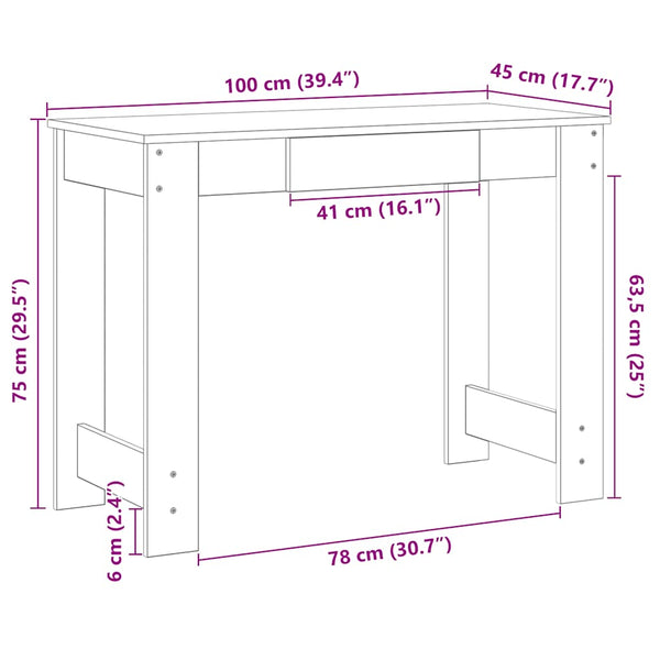 Schreibtisch Weiß 100x45 cm