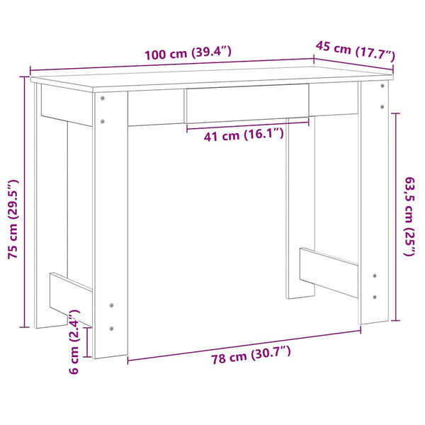 Schreibtisch Sonoma Eiche 100x45 cm