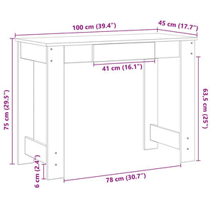 Schreibtisch Betongrau 100x45 cm