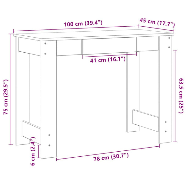 Schreibtisch Räuchereiche 100x45 cm