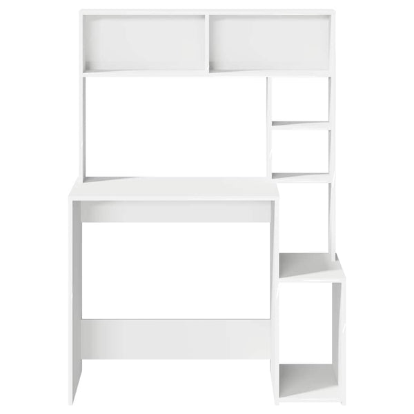Schreibtisch mit Regal Weiß 100x45x140 cm