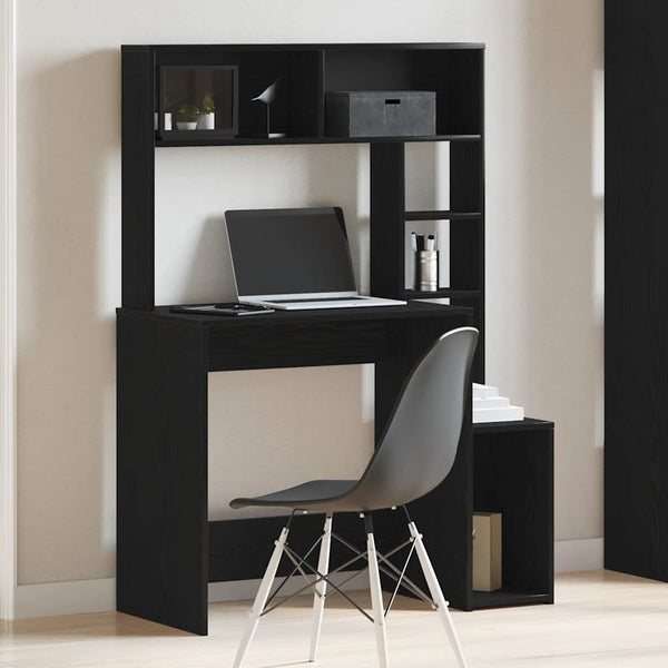 Schreibtisch mit Regal Schwarz 100x45x140 cm