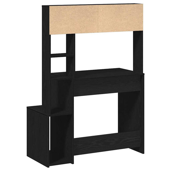 Schreibtisch mit Regal Schwarz 100x45x140 cm