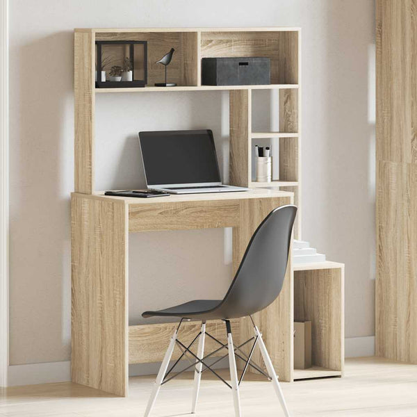 Schreibtisch mit Regal Sonoma Eiche 100x45x140 cm
