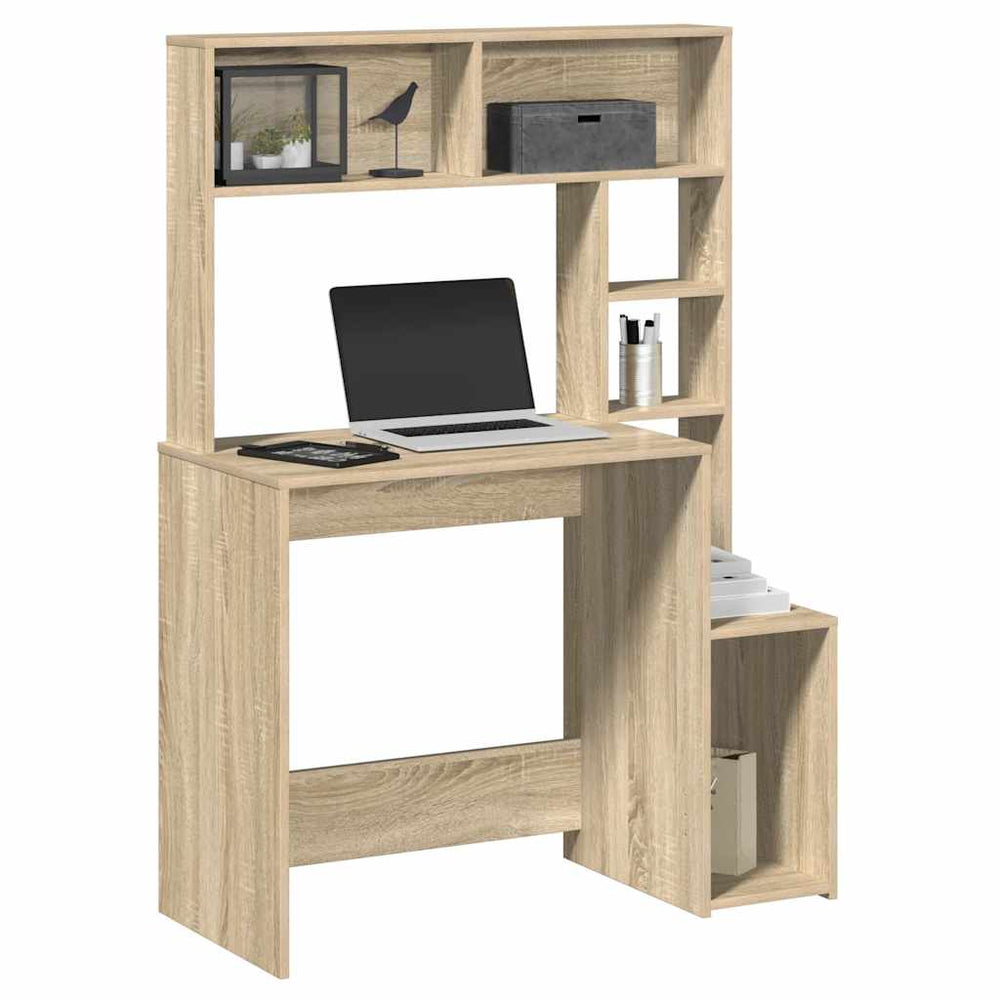 Schreibtisch mit Regal Sonoma Eiche 100x45x140 cm