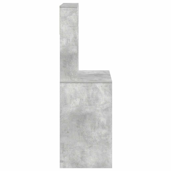 Schreibtisch mit Regal Betongrau 100x45x140 cm