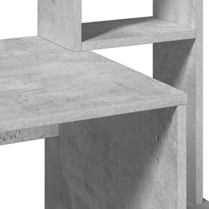 Schreibtisch mit Regal Betongrau 100x45x140 cm