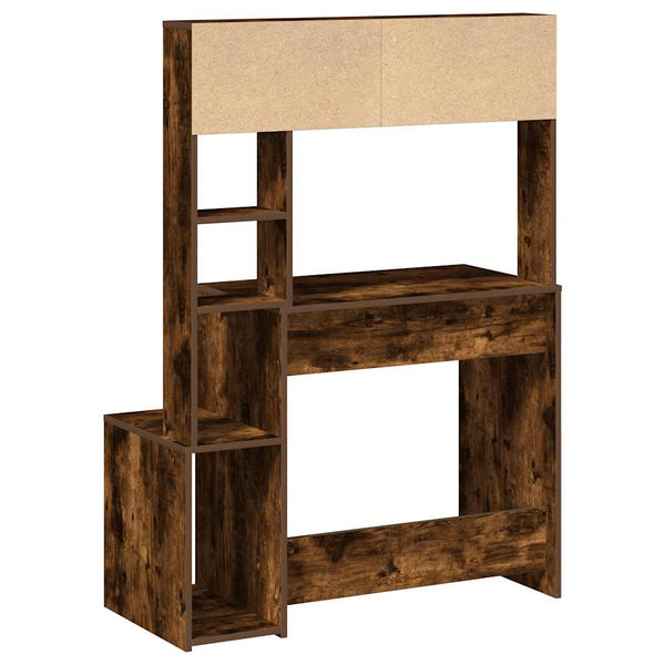 Schreibtisch mit Regal Räuchereiche 100x45x140 cm