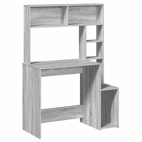 Schreibtisch mit Regal Grau Sonoma 100cm