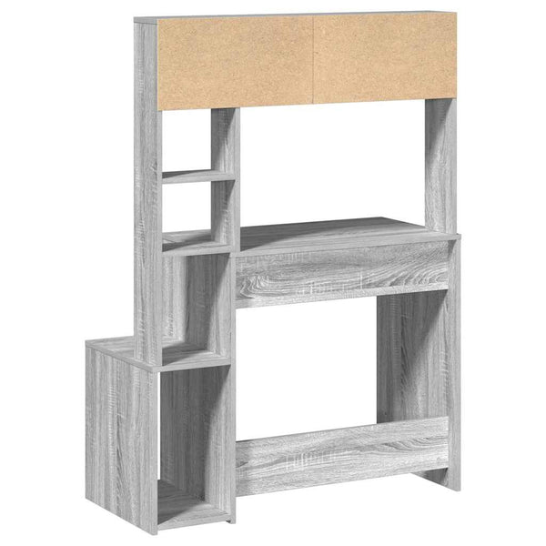Schreibtisch mit Regal Grau Sonoma 100cm