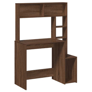vidaXL Bureau avec étagère marron aspect chêne 100x45x140 cm