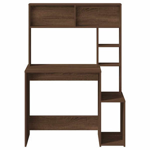vidaXL Bureau avec étagère marron aspect chêne 100x45x140 cm
