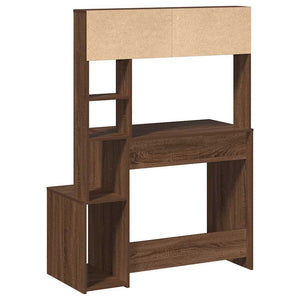 vidaXL Bureau avec étagère marron aspect chêne 100x45x140 cm