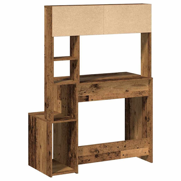 Schreibtisch mit Regal Altholz-Optik