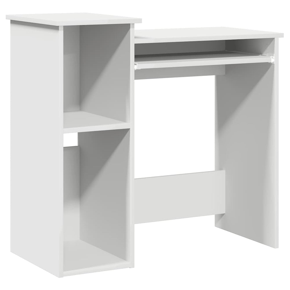 Schreibtisch mit Regalen, Weiß, 84 cm