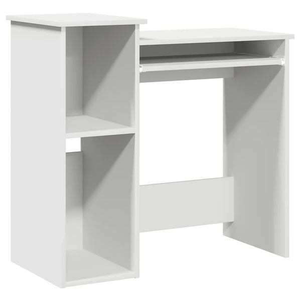 Schreibtisch mit Regalen, Weiß, 84 cm